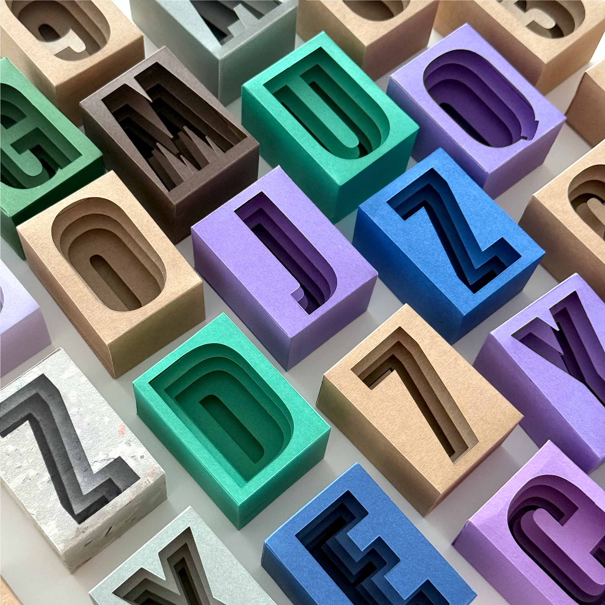 3D paper engineering alphabet template, minimalist DIY home decor
