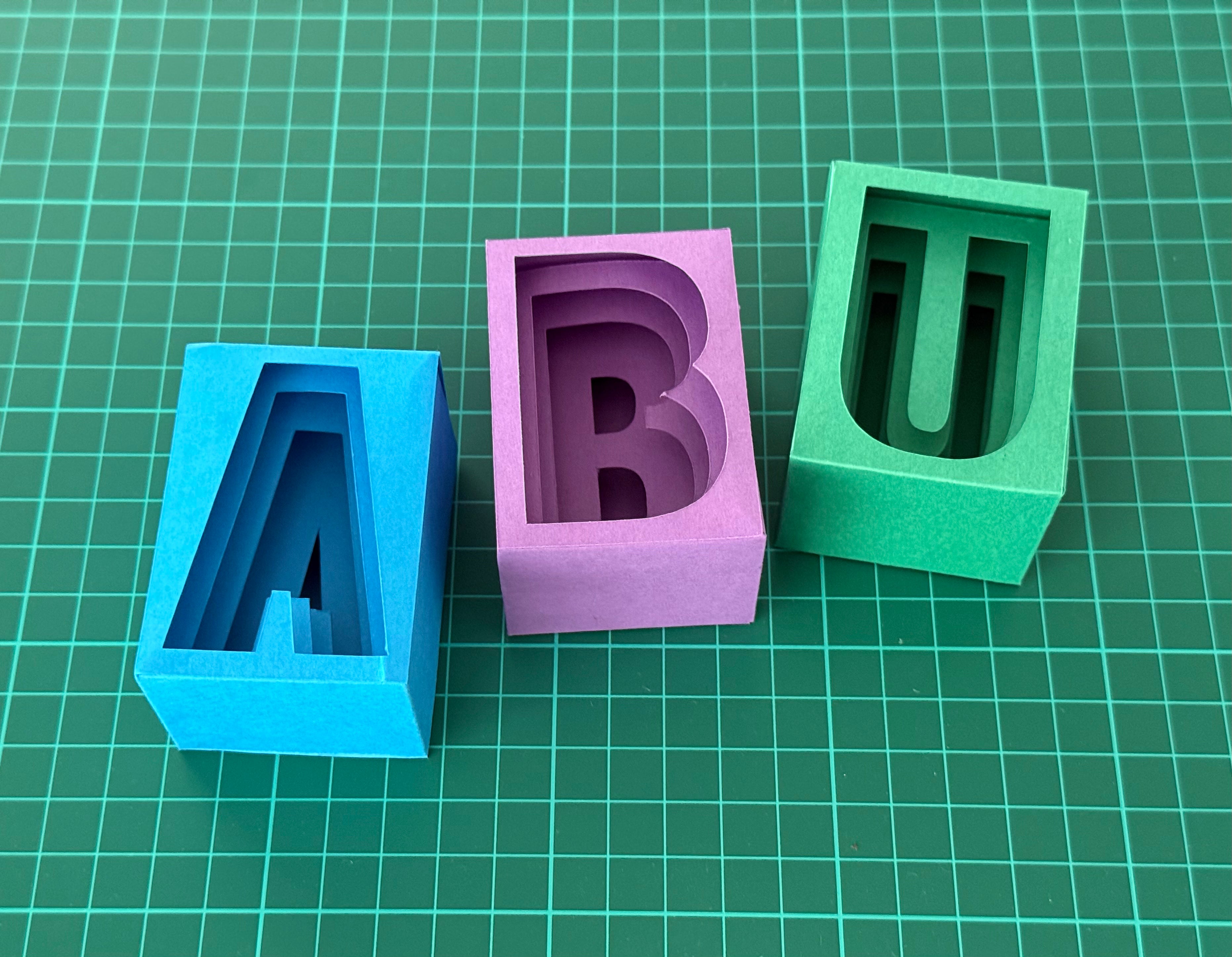 3D Layered Alphabet Box Templates (A-Z, &) – Cut-Ready SVG Files
