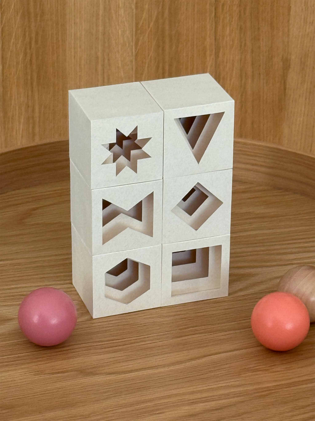 Geometric 3D paper cube template, modern minimalist DIY decoration