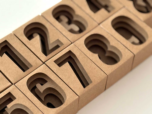 Modern 3D paper numbers set for nursery decor, precision SVG templates